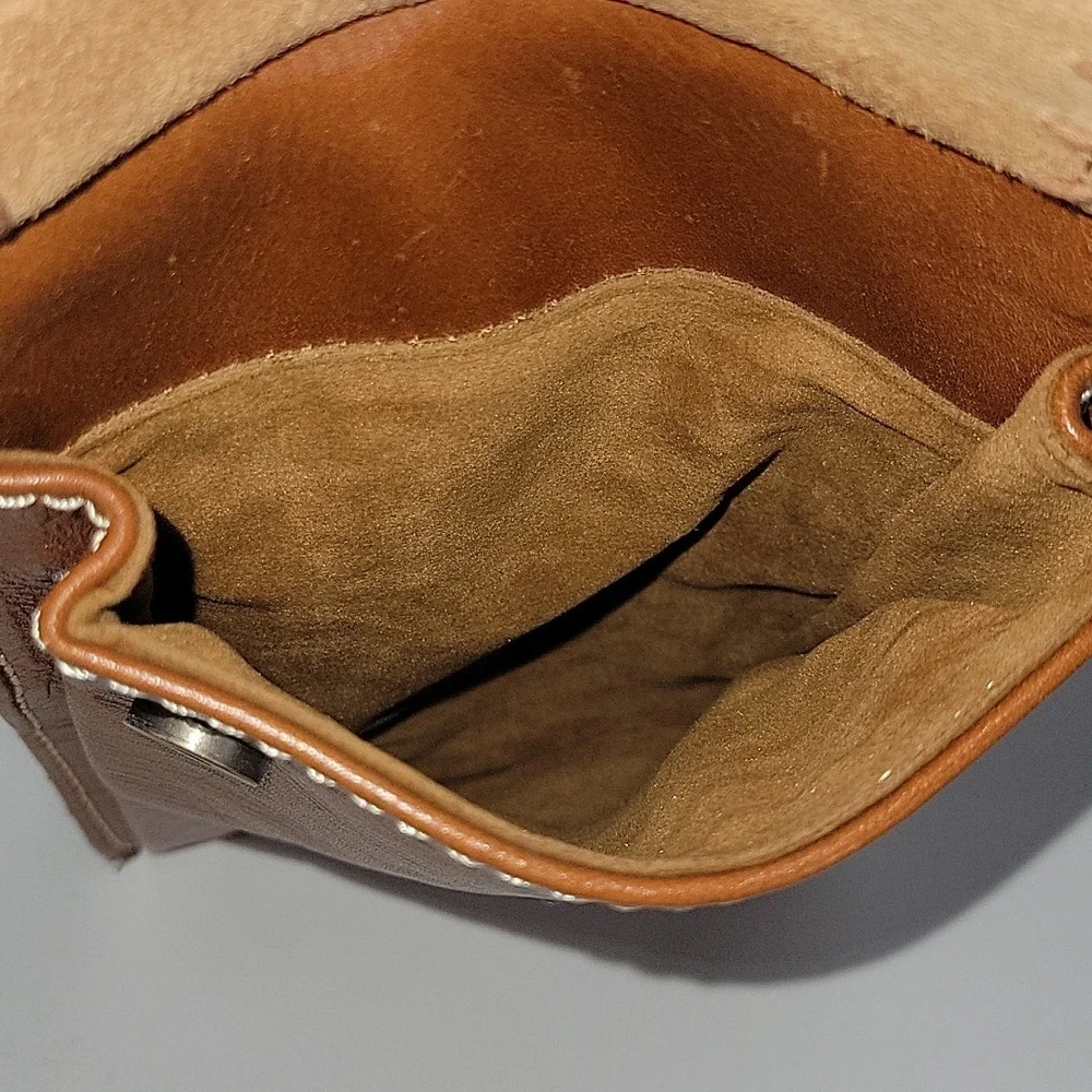Patricia Nash Brown Leather Phone Pouch Wristlet Clutch Bag